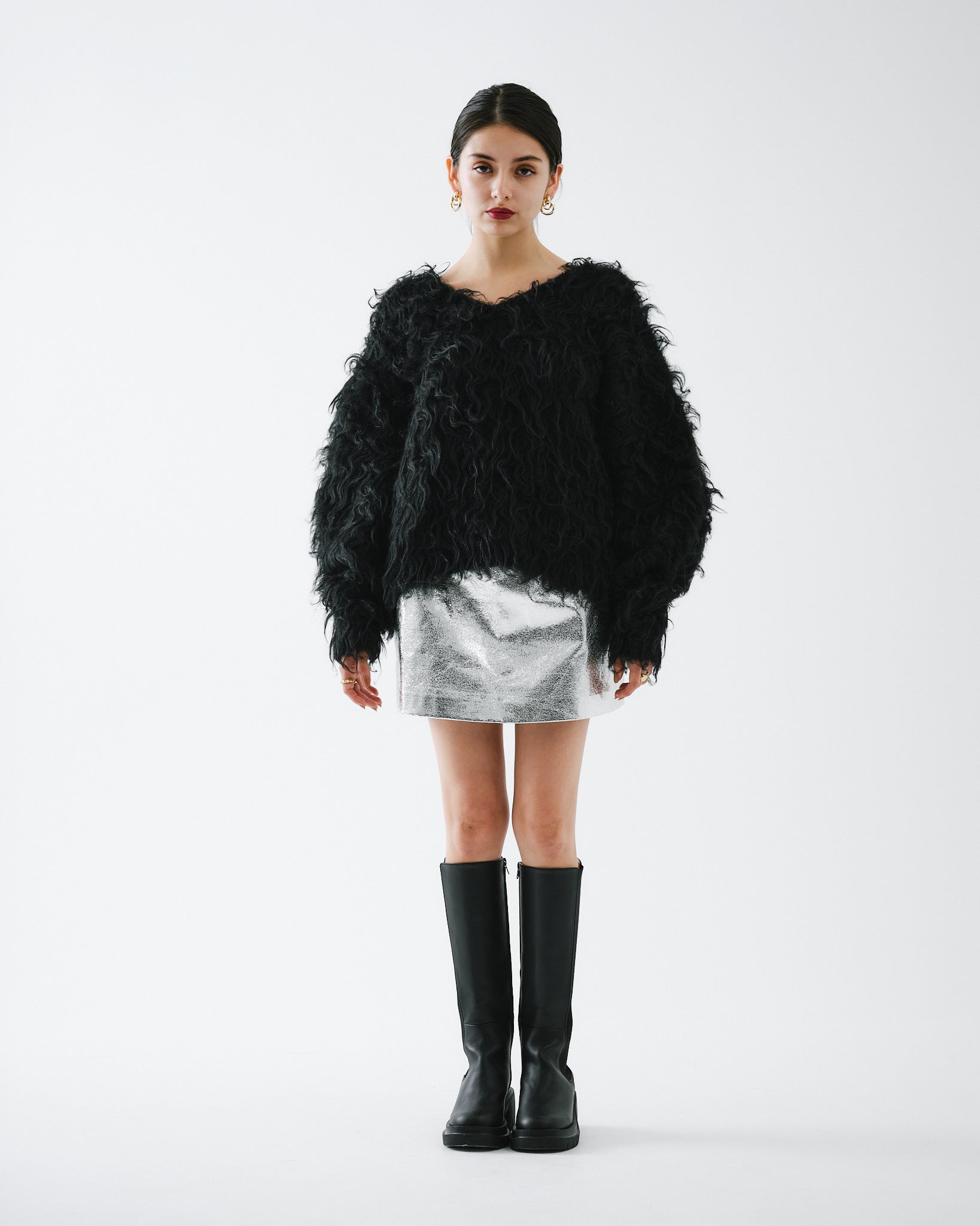 Pigalle shaggy Vneck knit