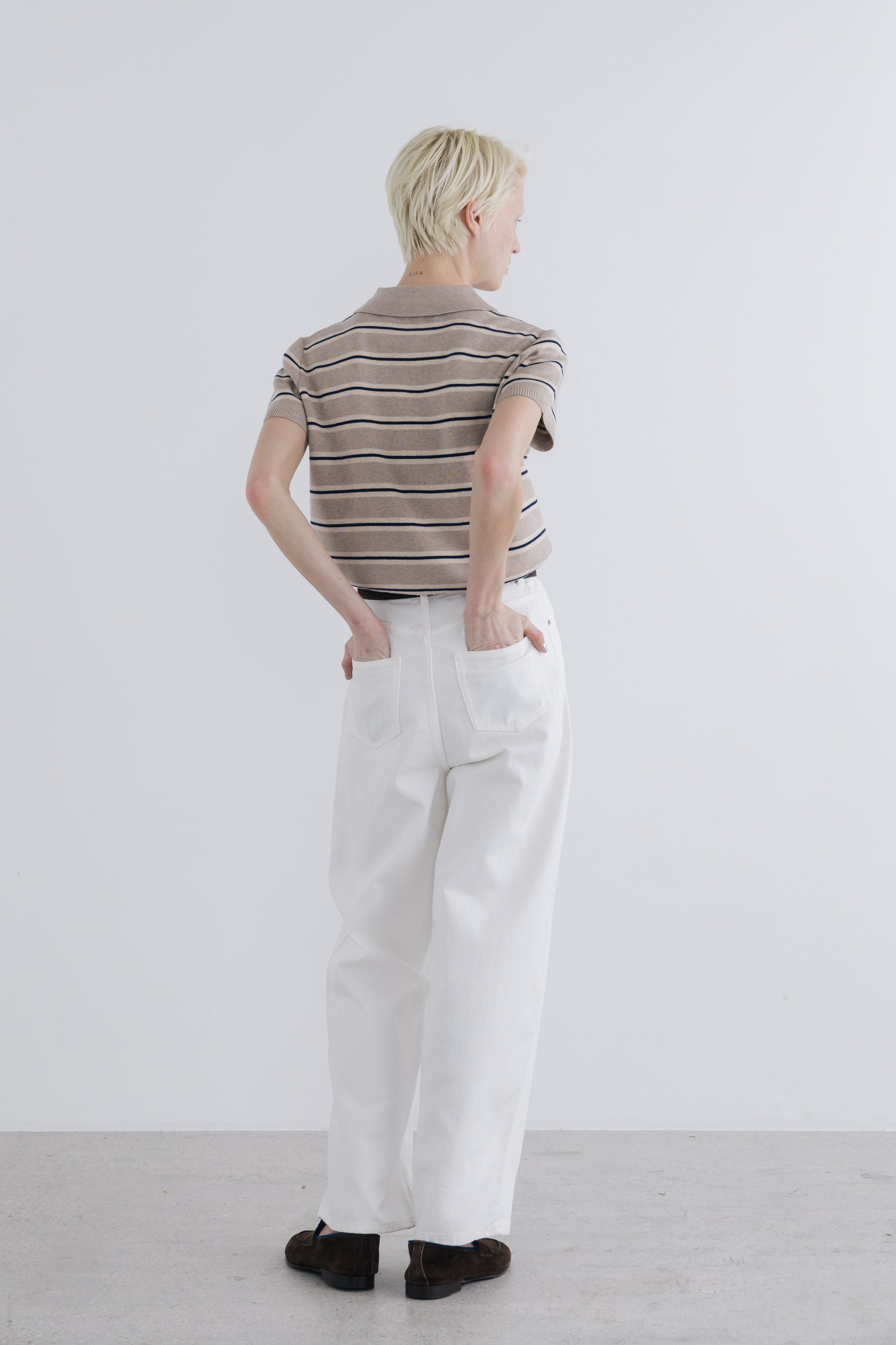 THE TOE ザトゥー　Goethe Stripe Knit white Goethe Stripe Half Knit – THE TOÉ