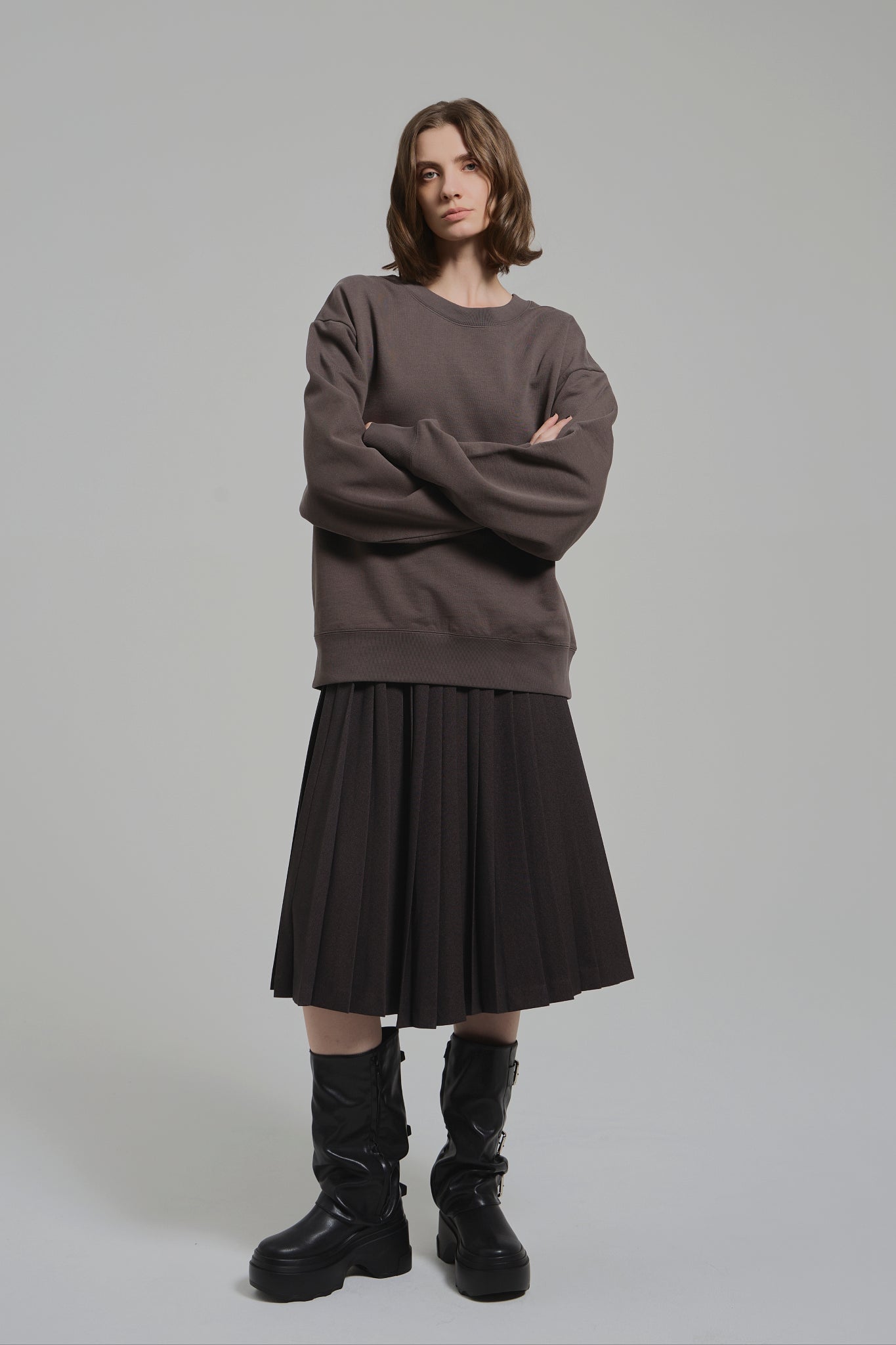Lyucus Pleats Skirt-plain