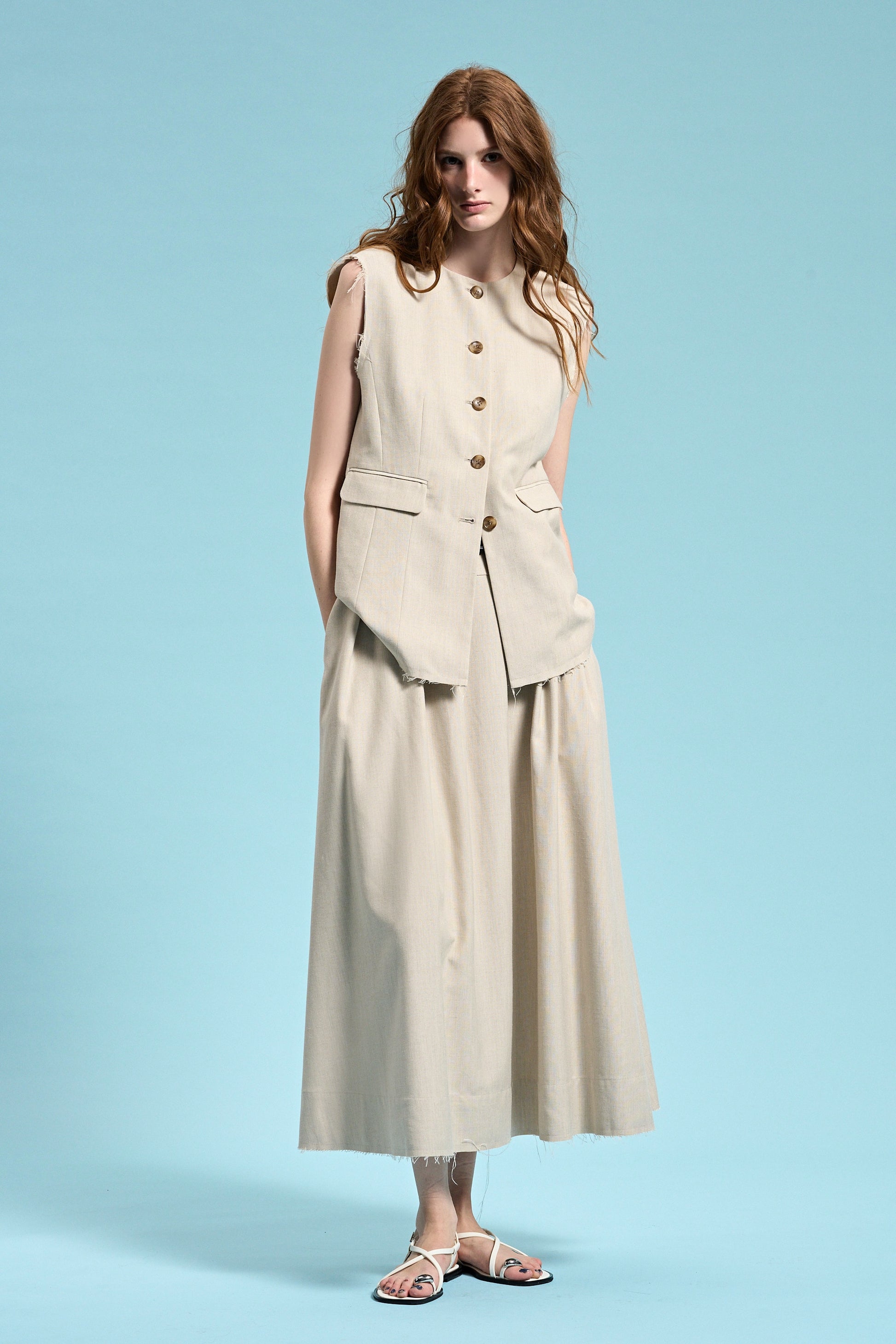 Patmos Linen Vest