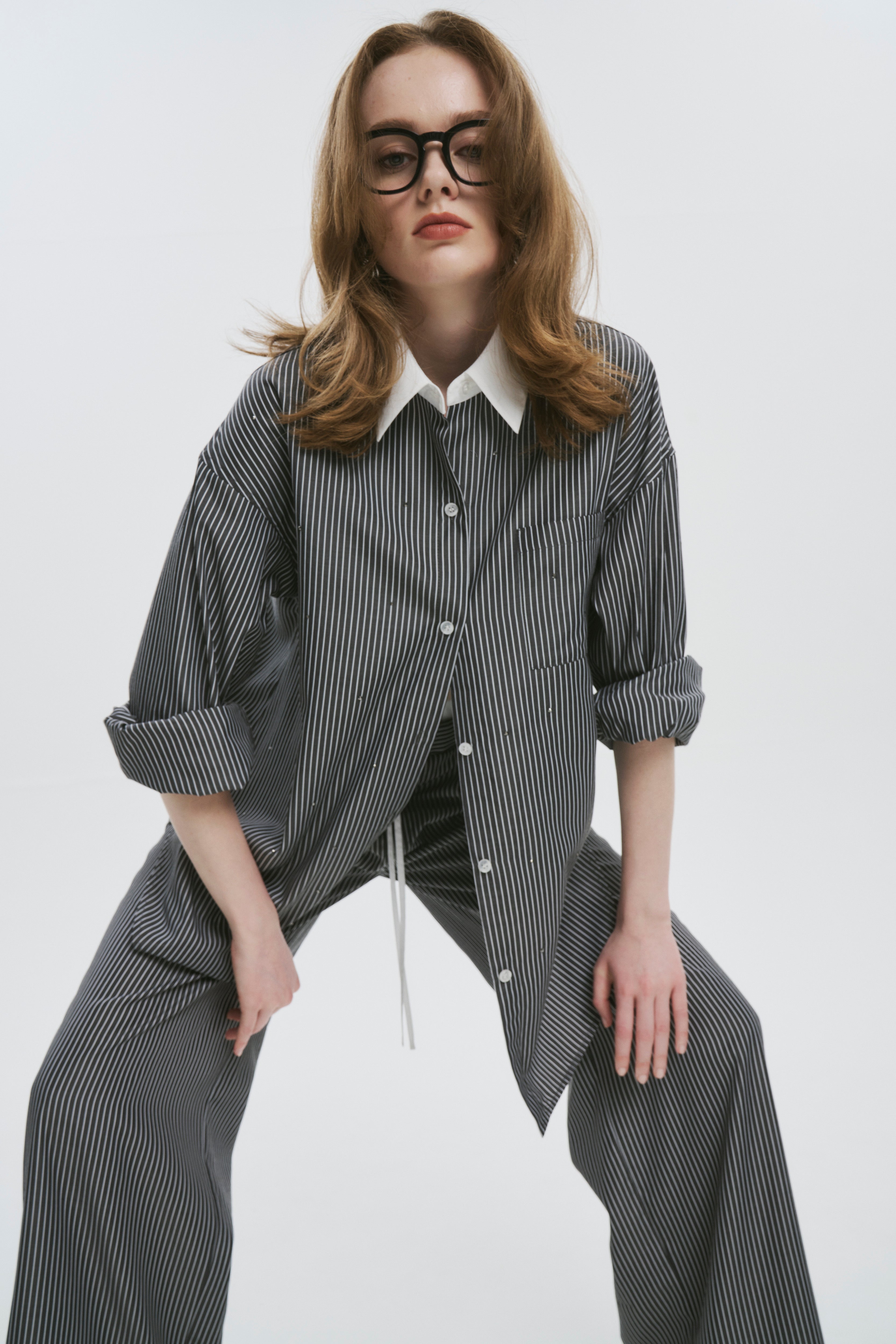 Battery stripe bijou shirt