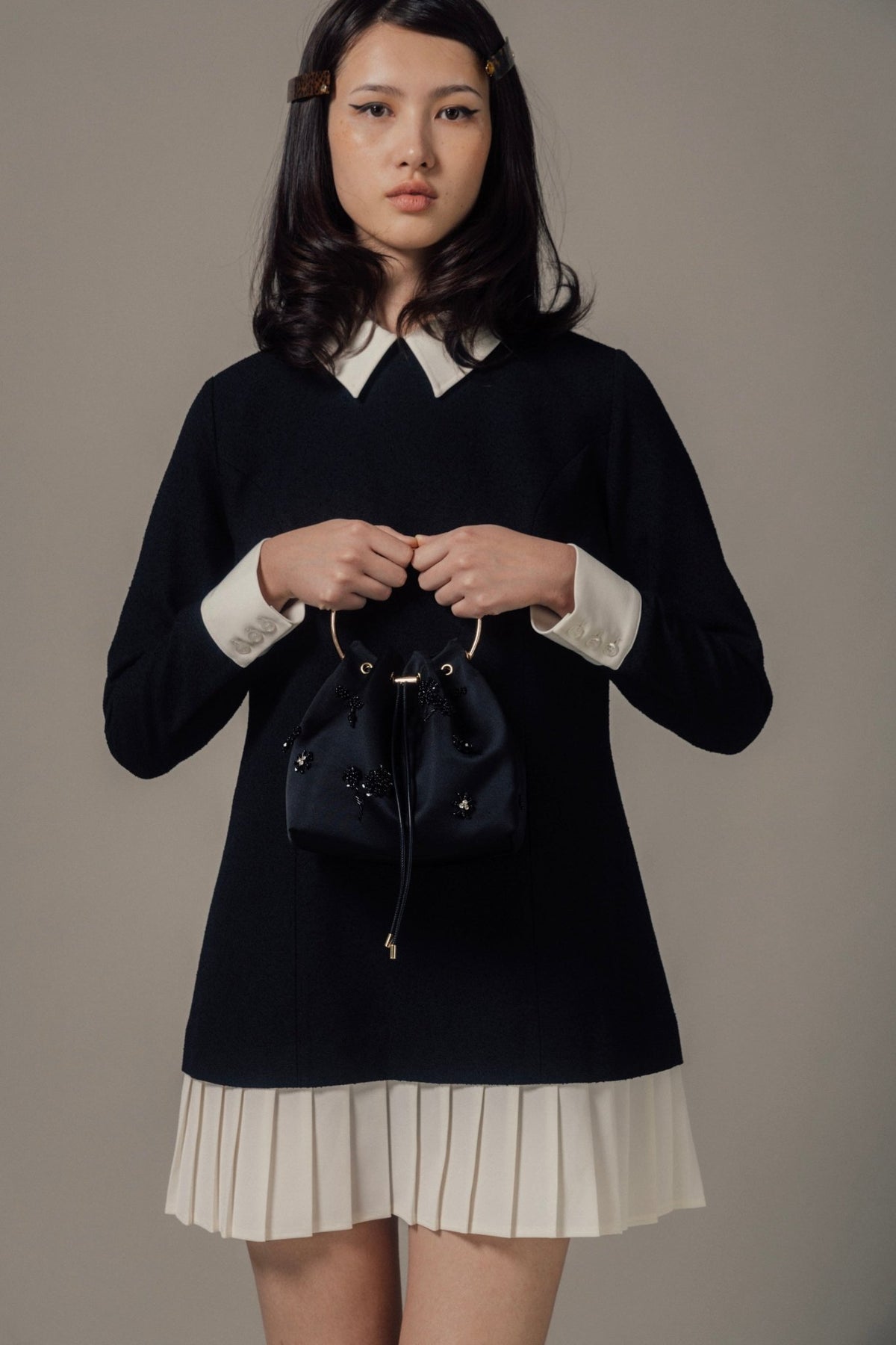 Leopold Long-Sleeve Tweed Dress