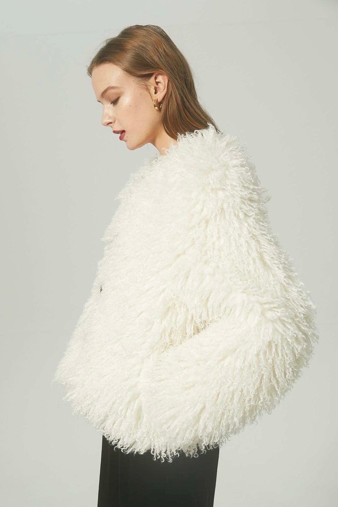 White fur coat