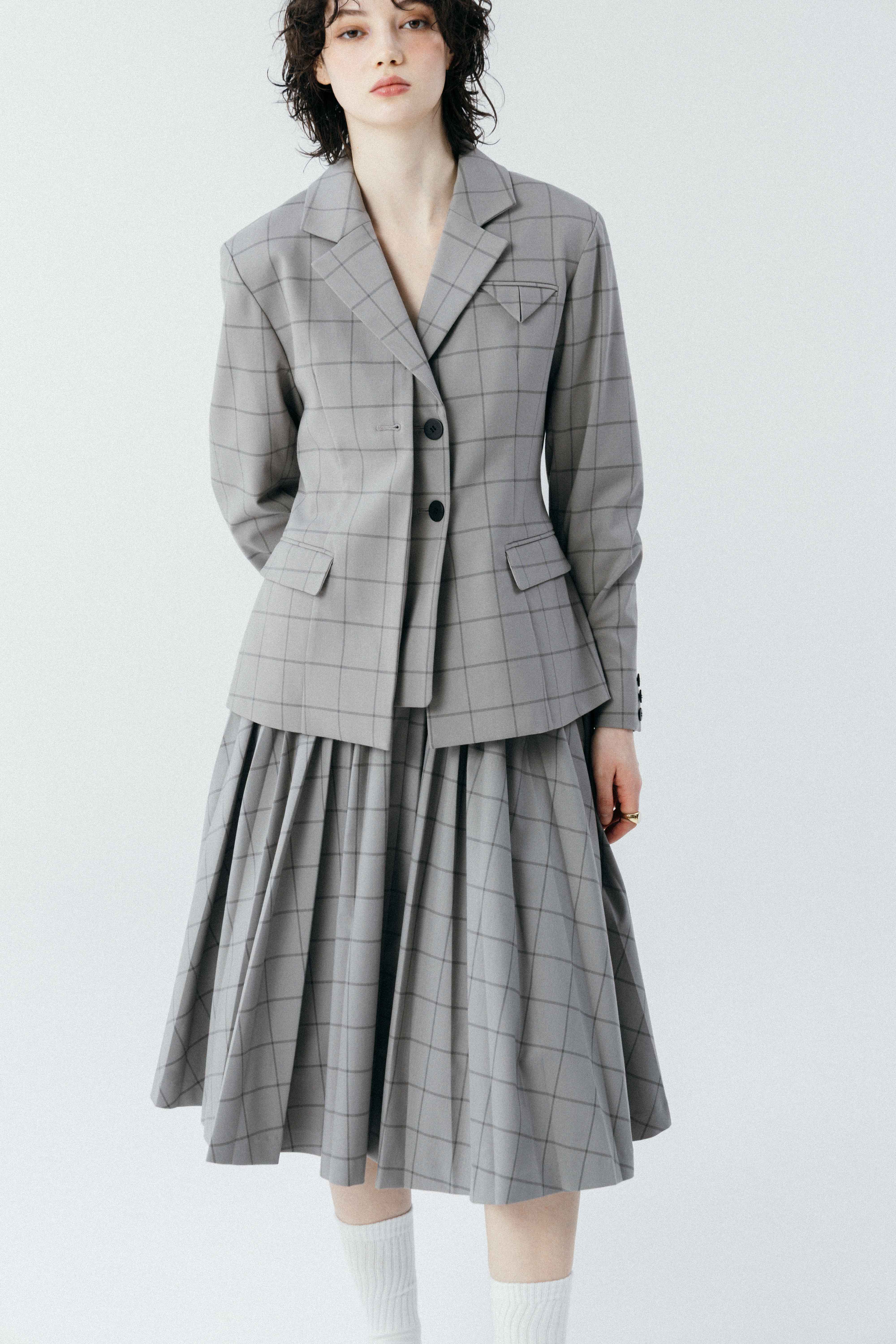 Lyucus Pleats Skirt -check – THE TOÉ