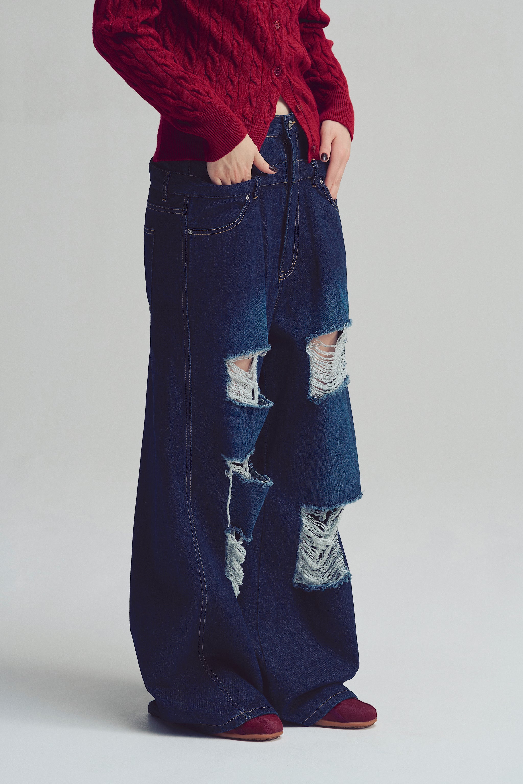 Lexington Double Belt Denim Pants