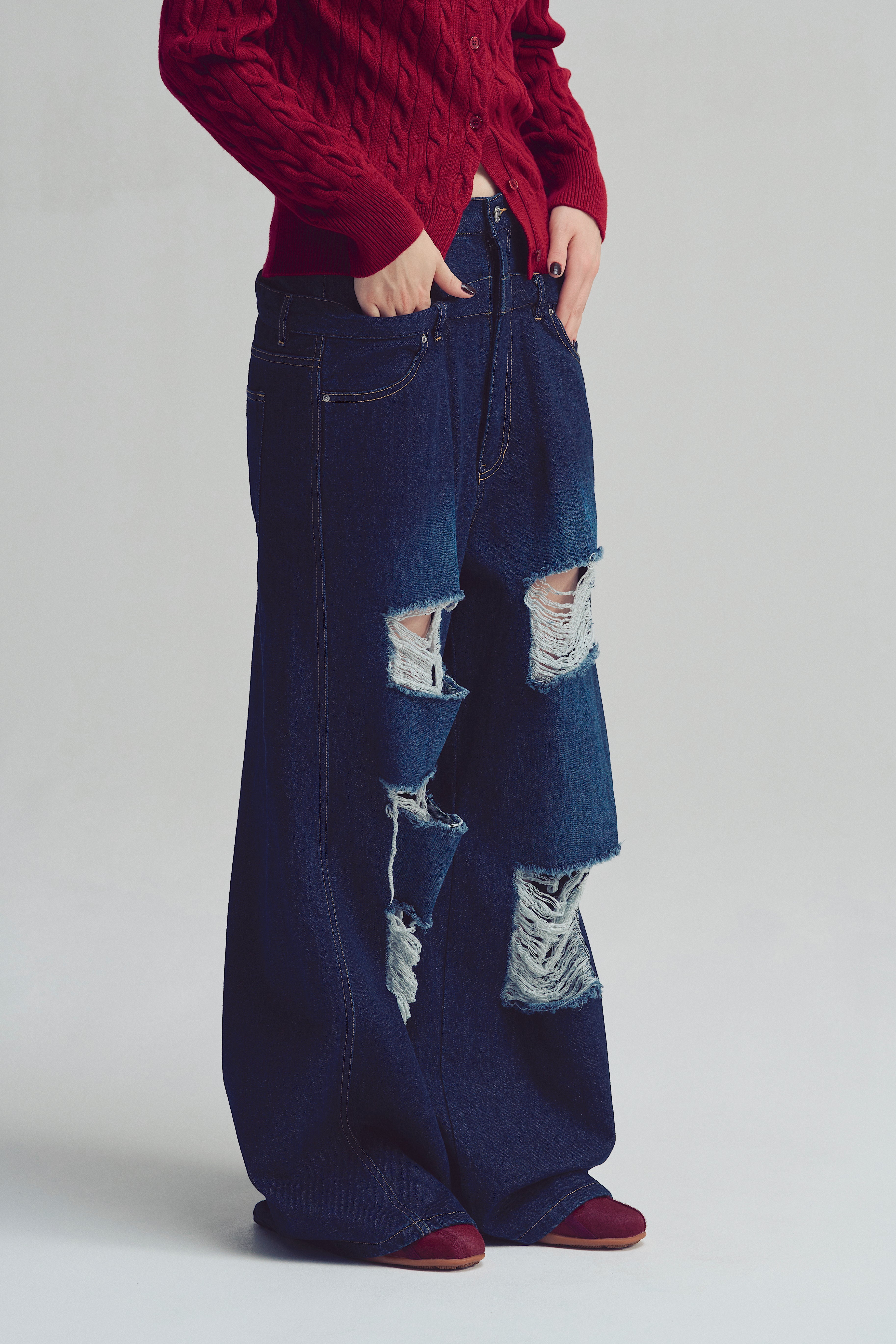 Lexington Double Belt Denim Pants