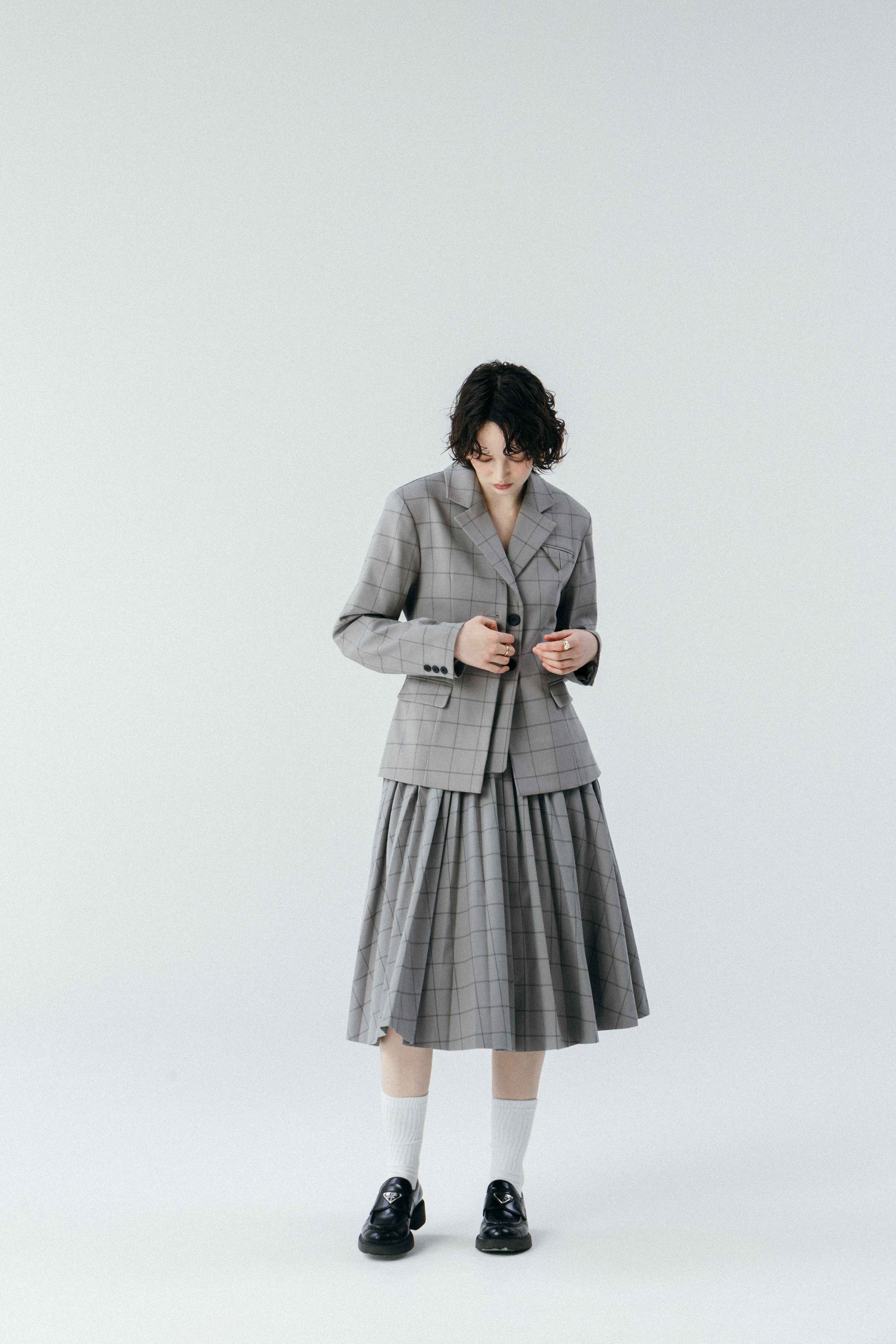 Lyucus pleats skirt -check