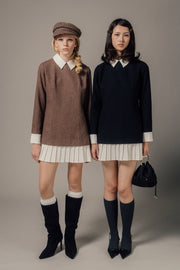 Leopold Long-Sleeve Tweed Dress