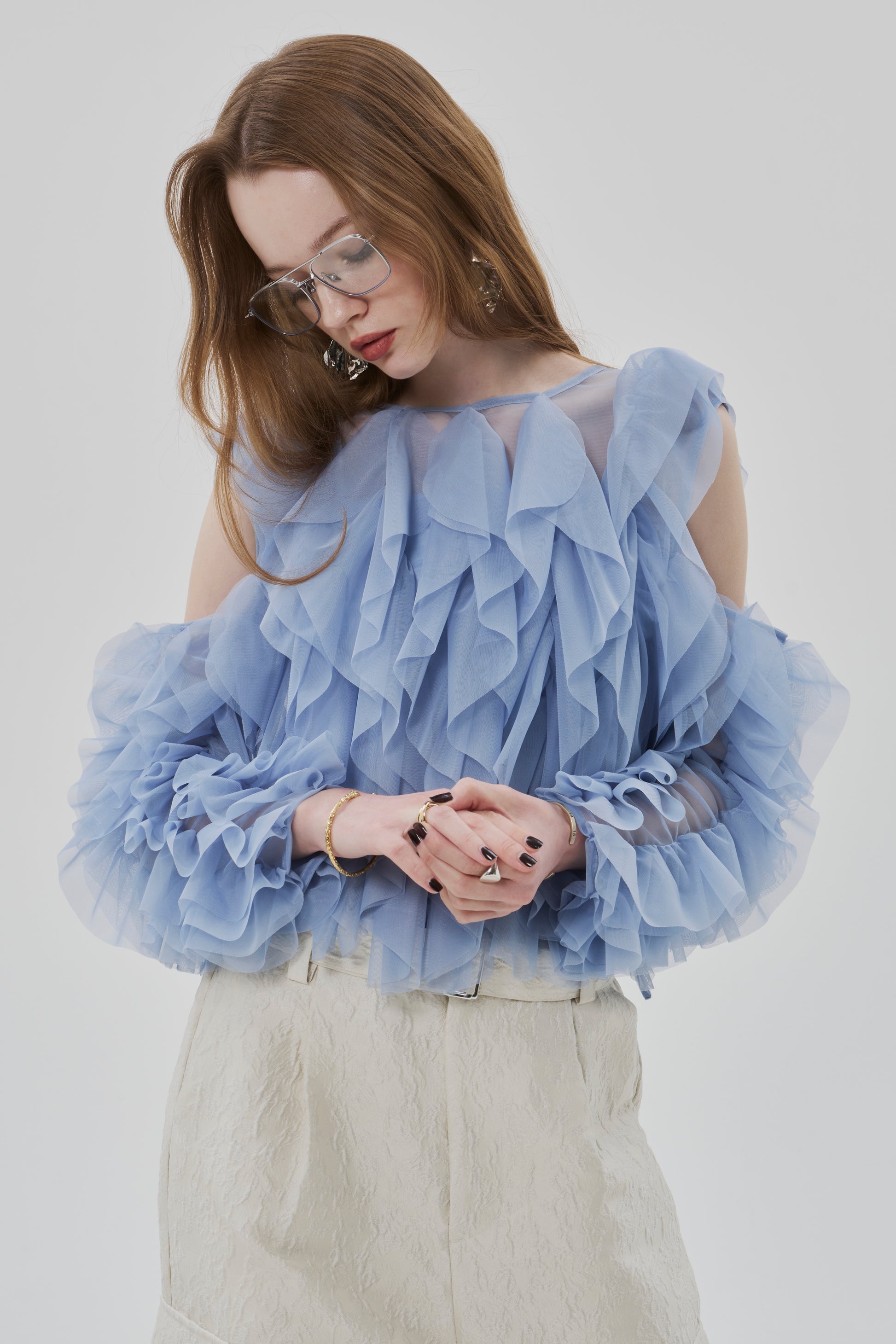 Gardenia tulle frill tops