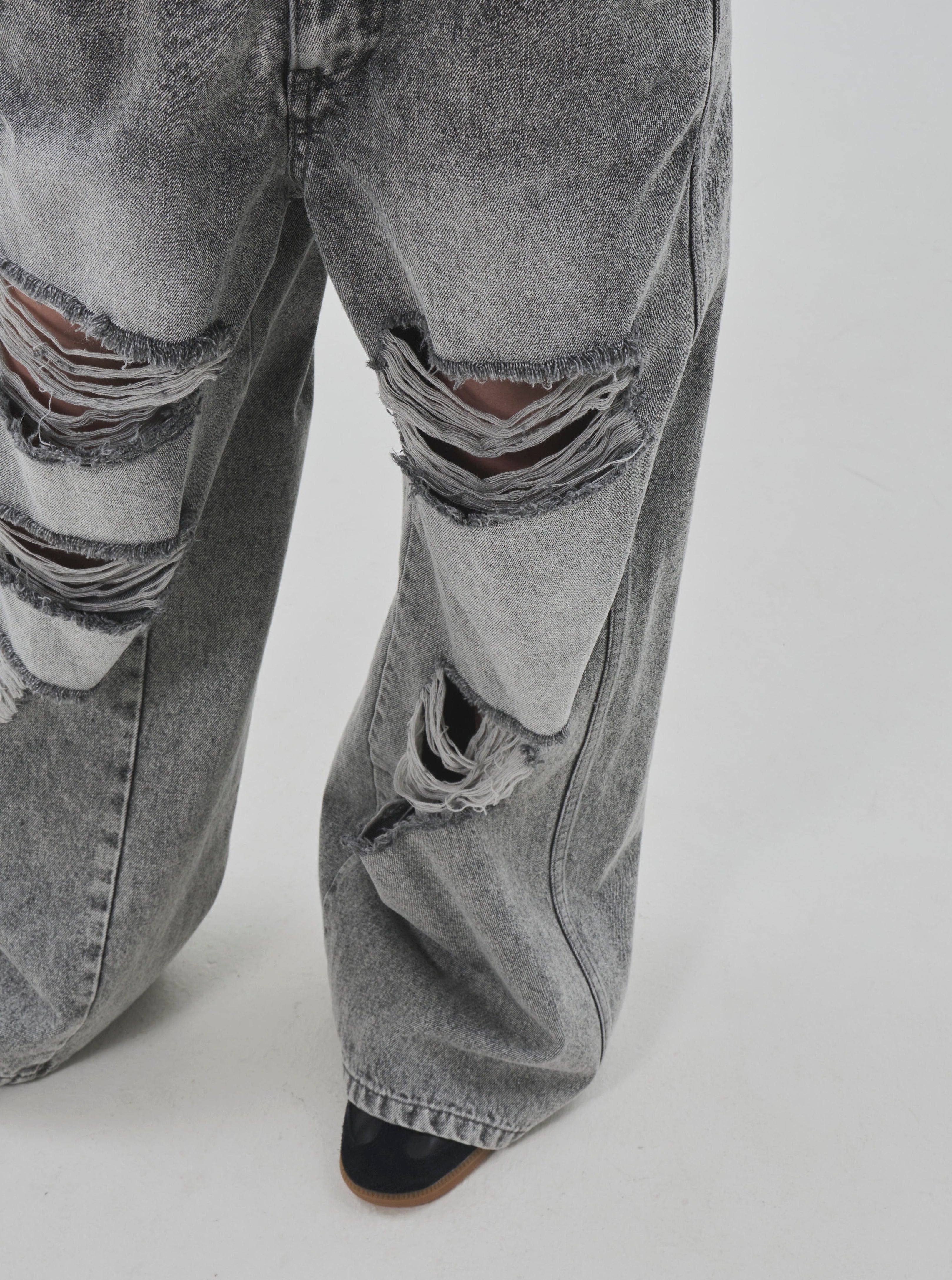 Lexington double belt denim pants