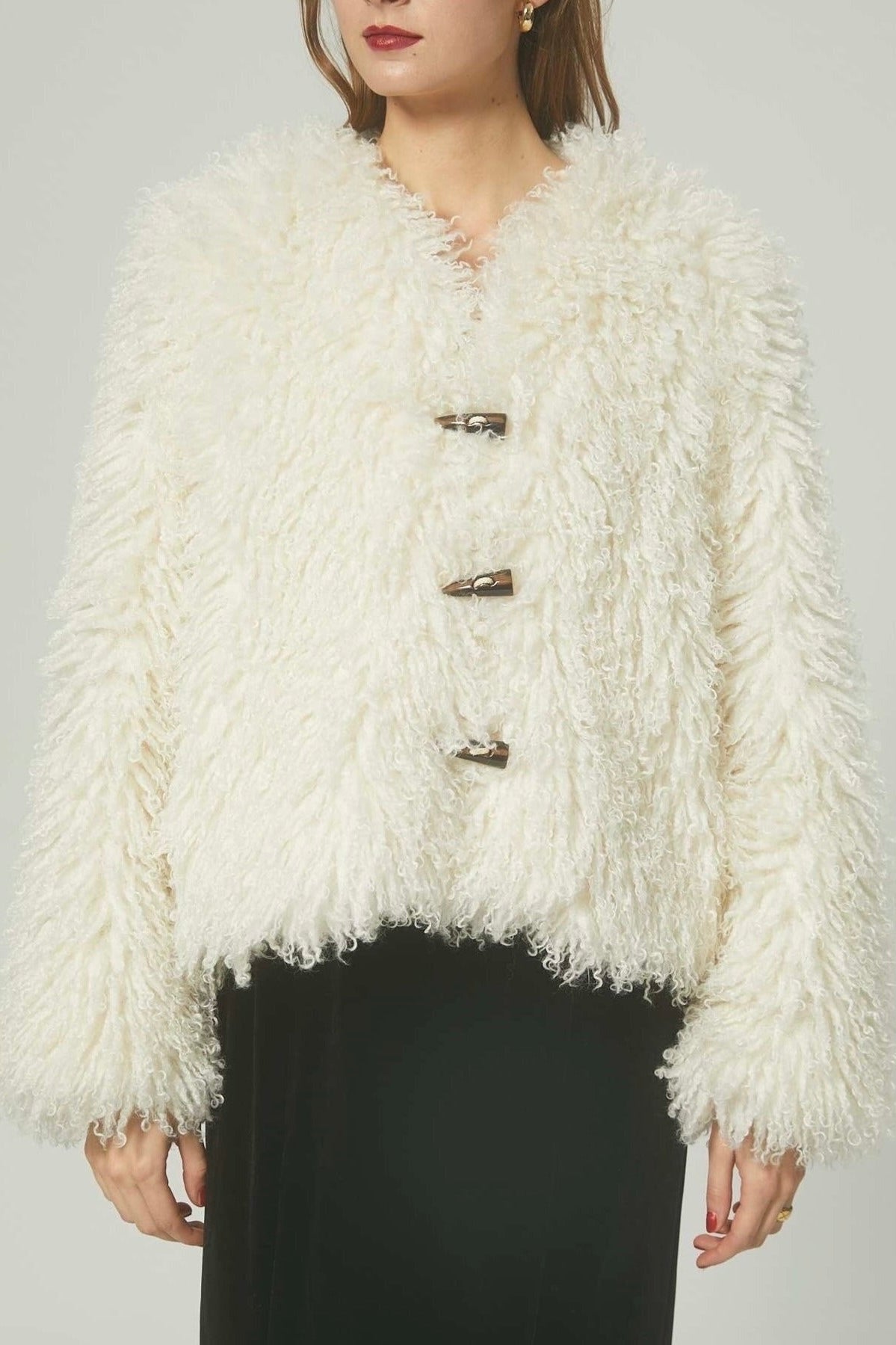 White fur coat