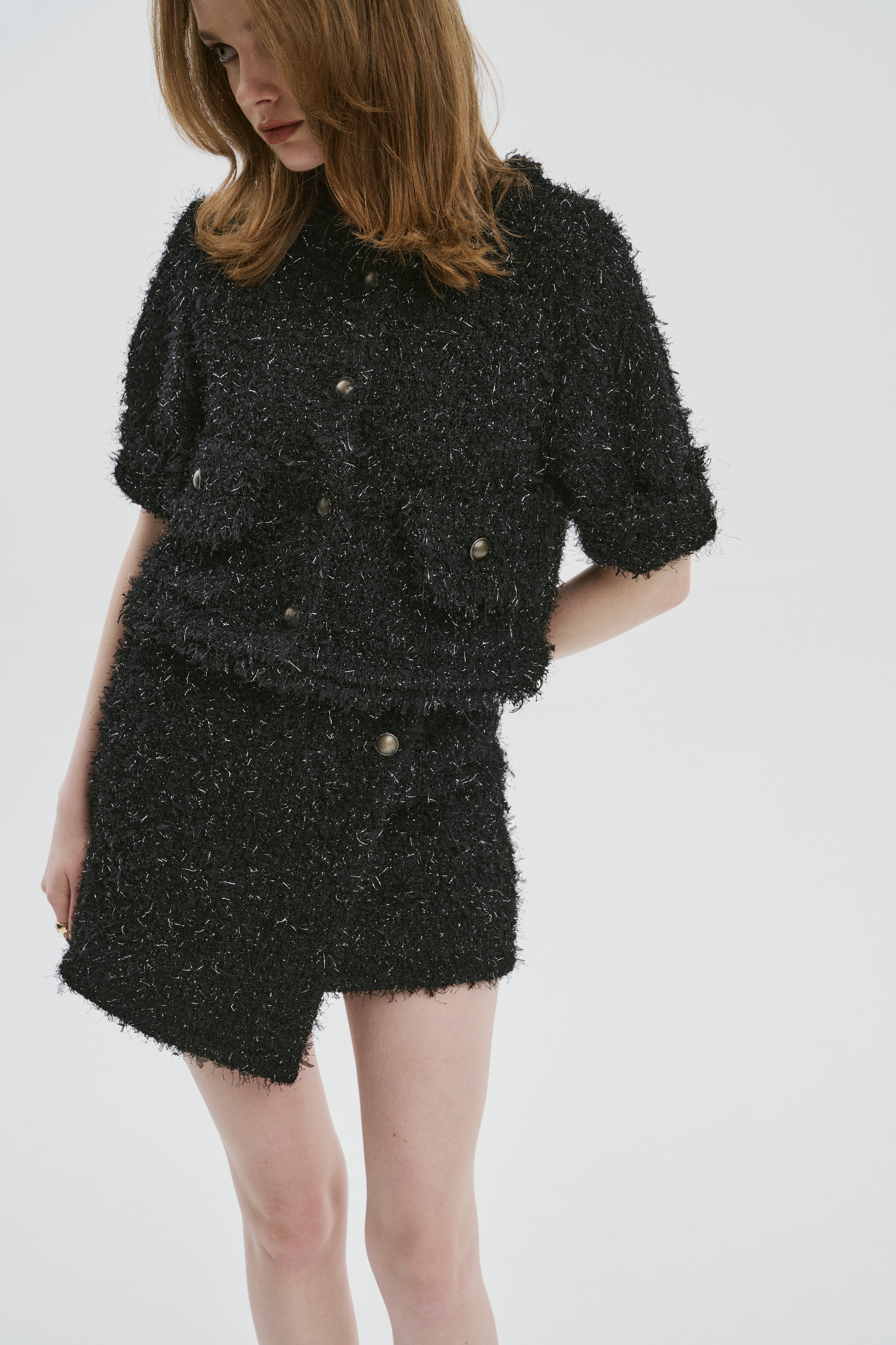 Fifth Avenue short sleeve tweed jacket – THE TOÉ