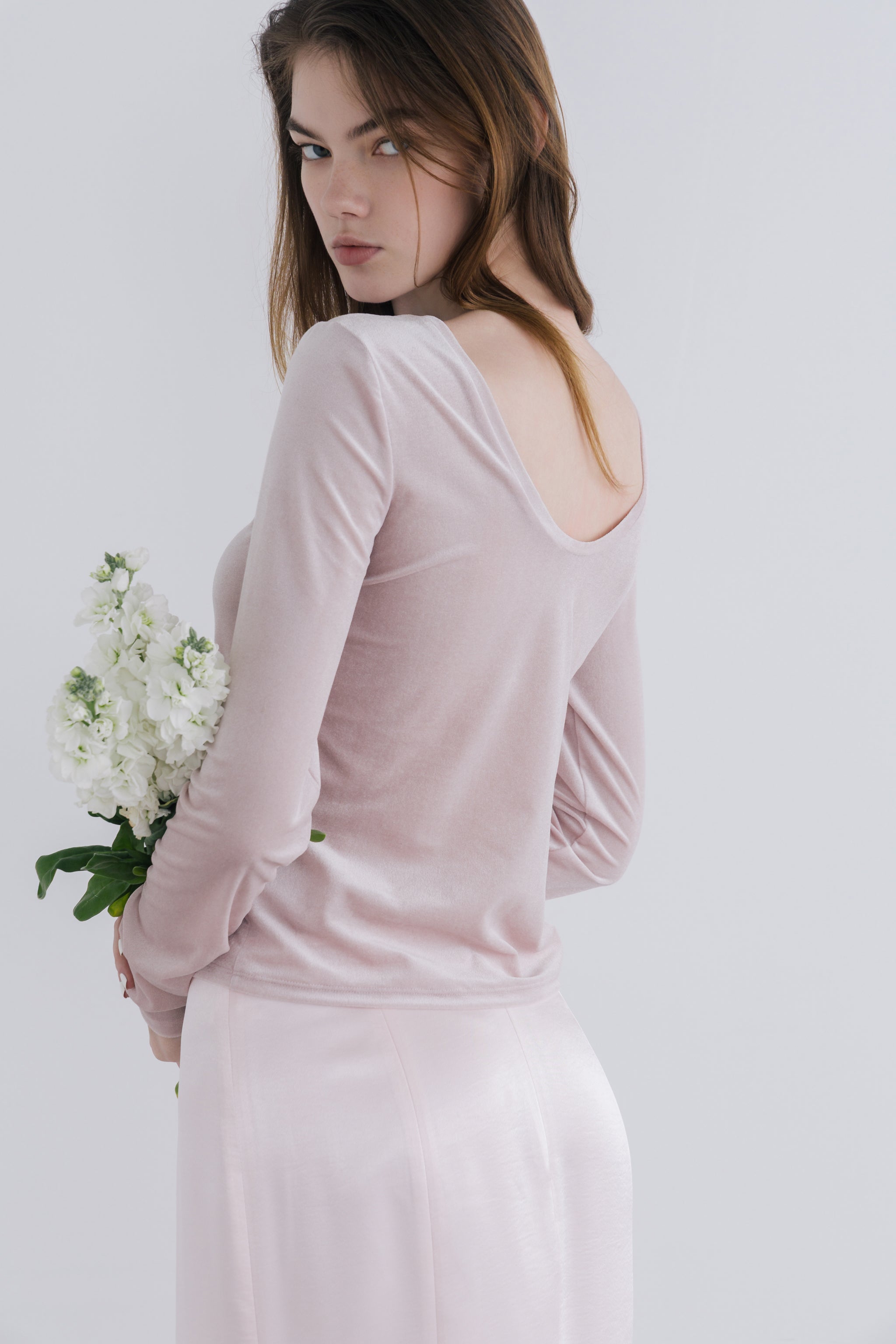 THETOE Aphrodite Velour Tops ピンク Aphrodite Velour Tops – THE TOÉ