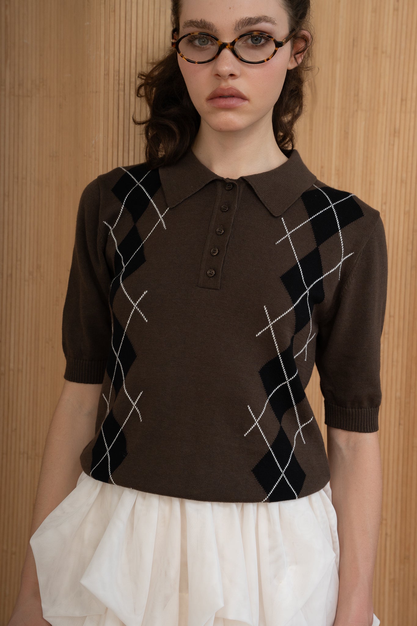 Geuldal Argyle Top