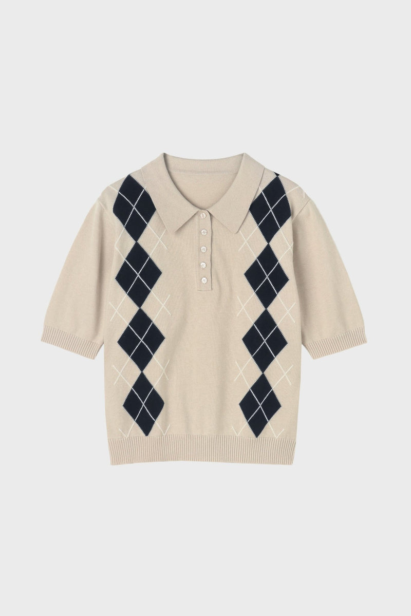 Geuldal Argyle Top
