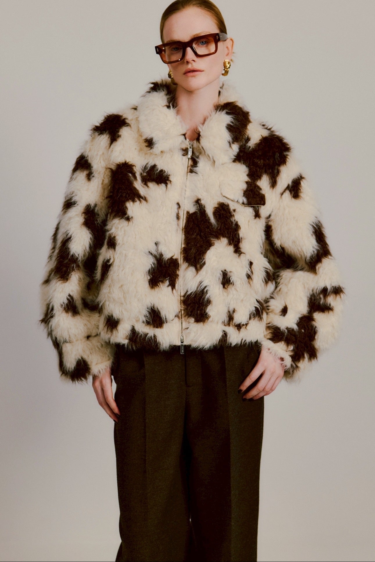 Breite Shaggy Jacket