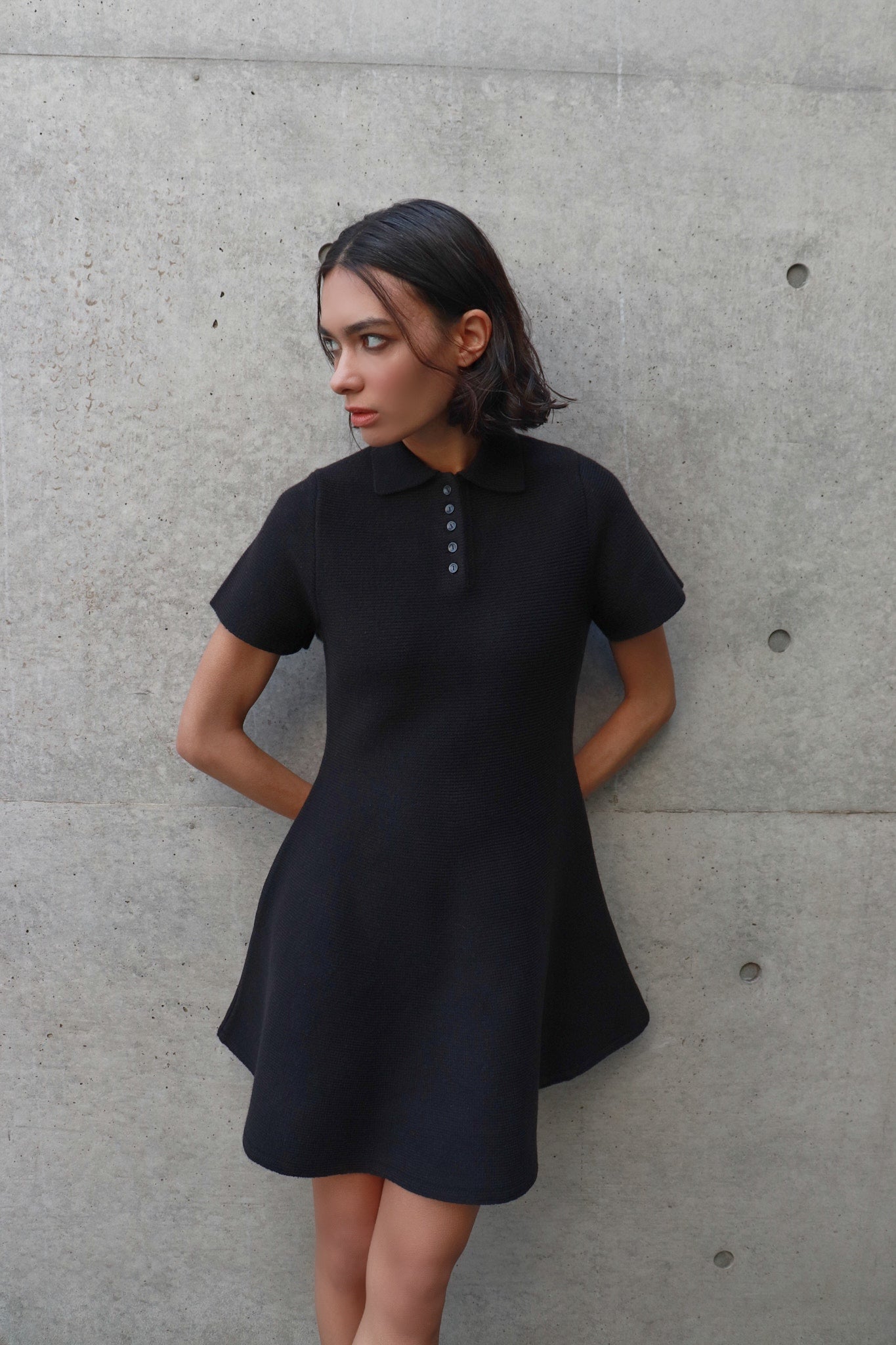 Reims short sleeve flare onepiece