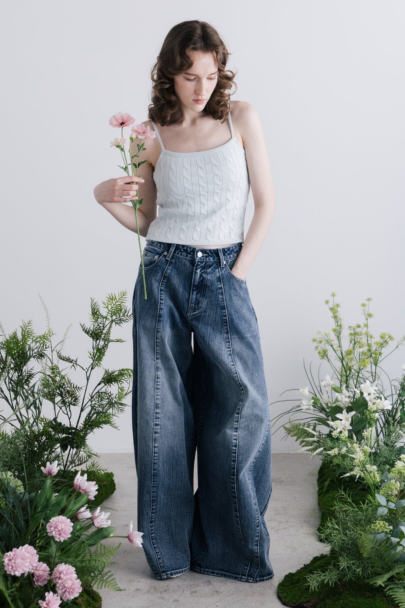 Santorini Denim Pants (Mid Blue)