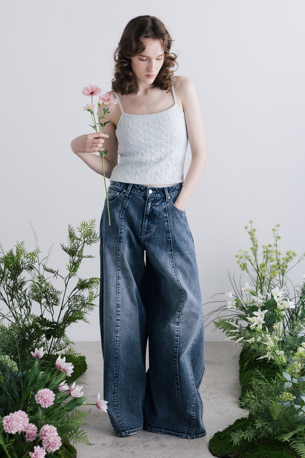 Santorini Denim Pants (Mid Blue)