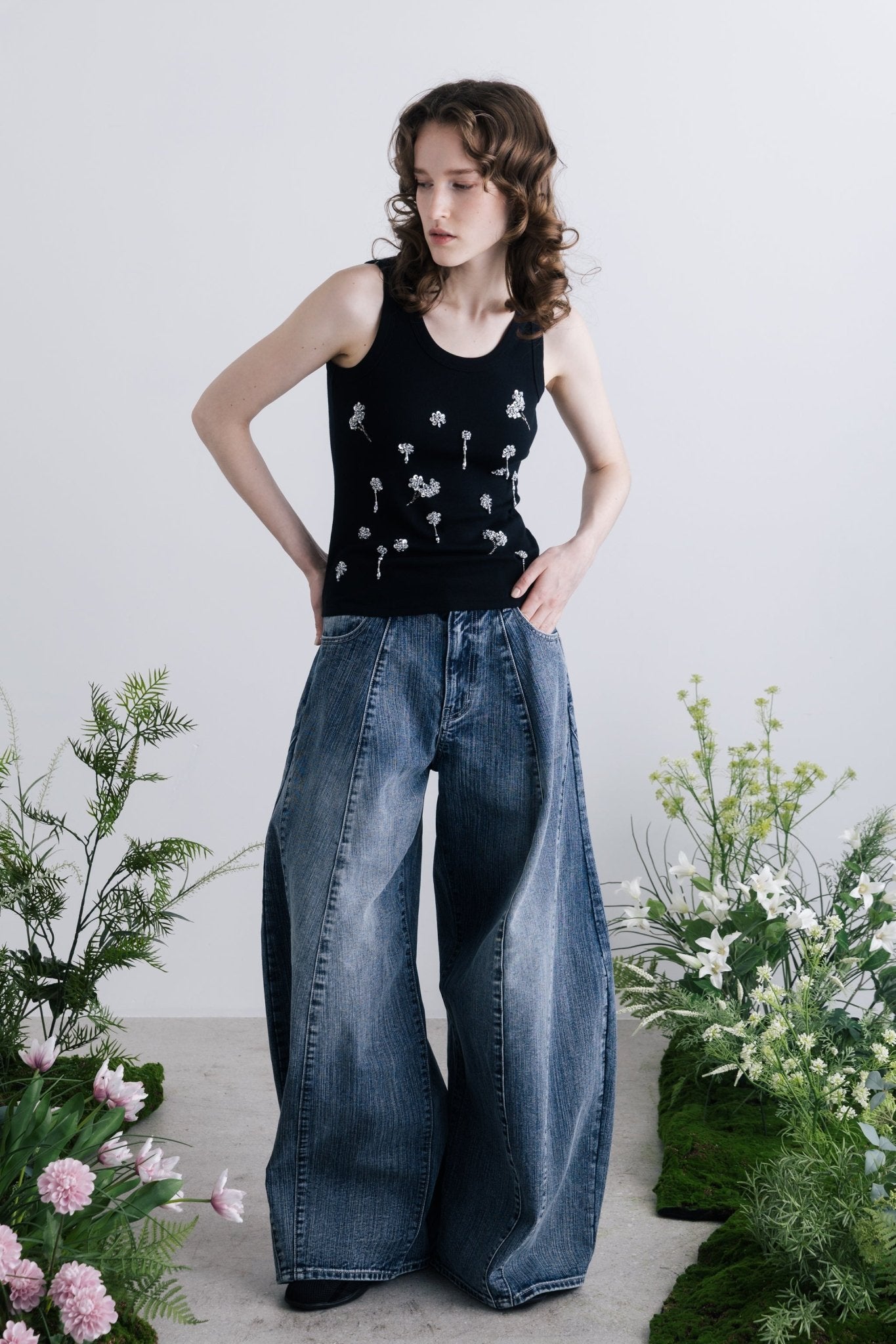 Santorini Denim Pants (Mid Blue)