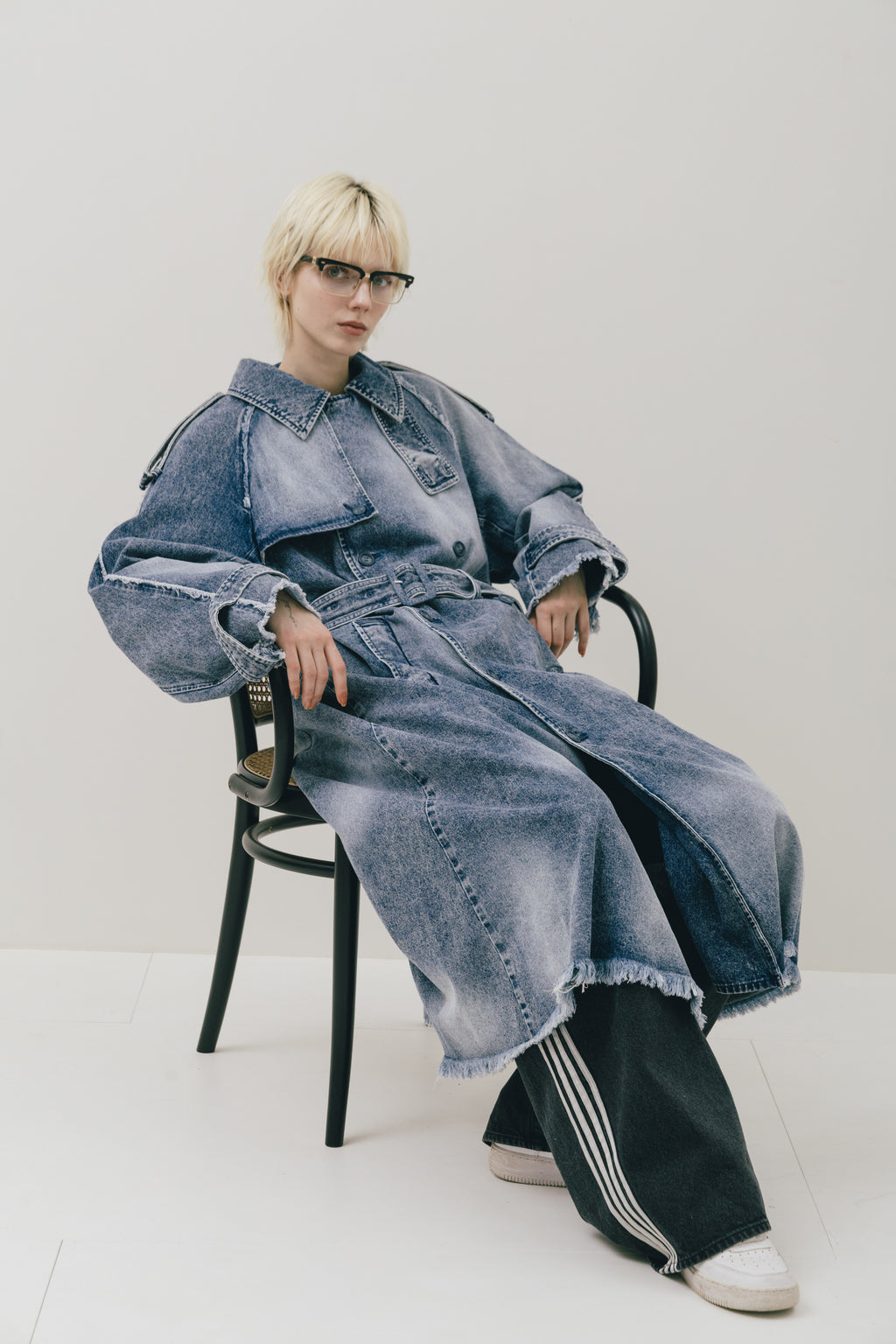 Roosevelt denim trench coat 