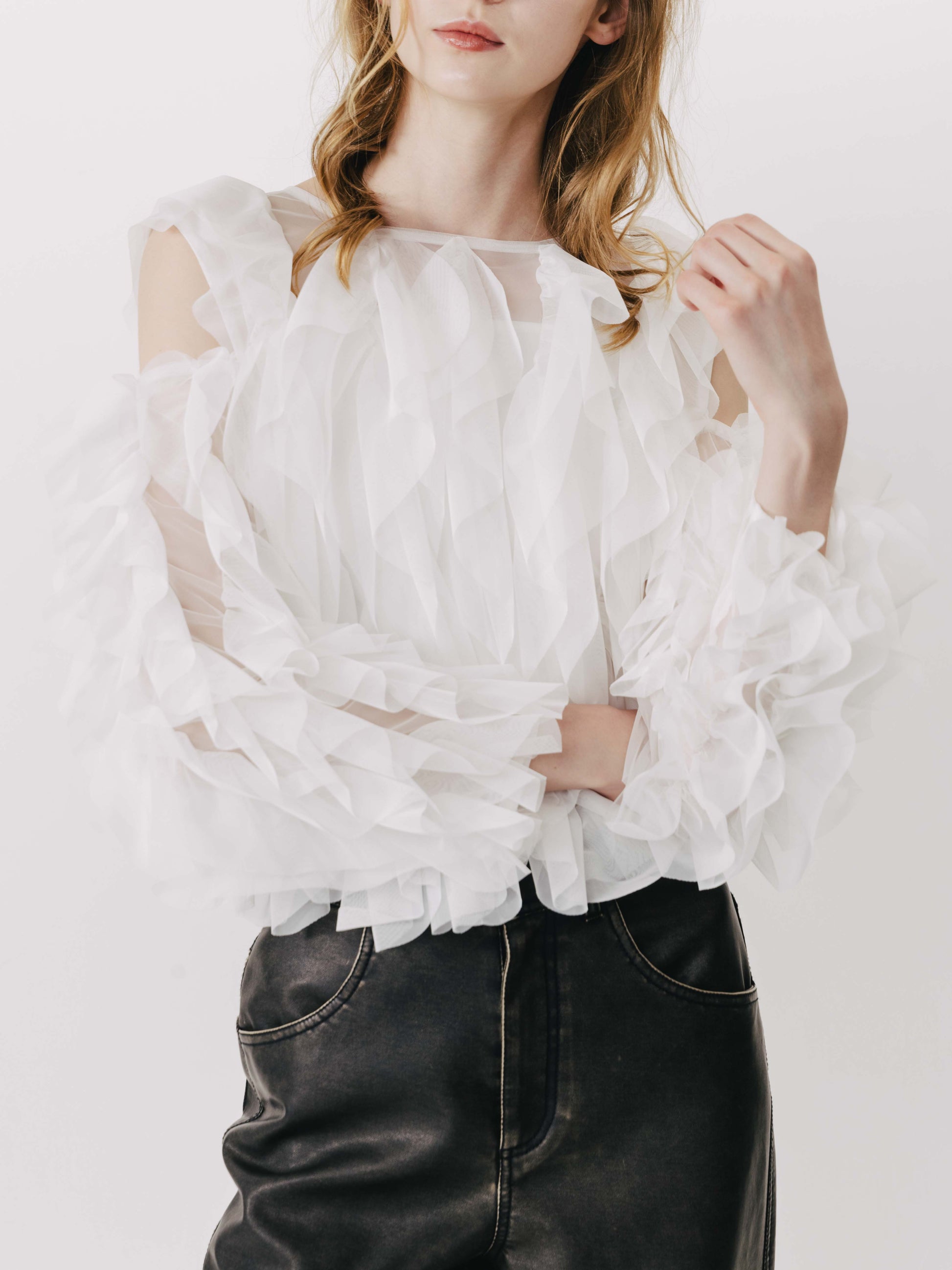 Gardenia tulle frill tops