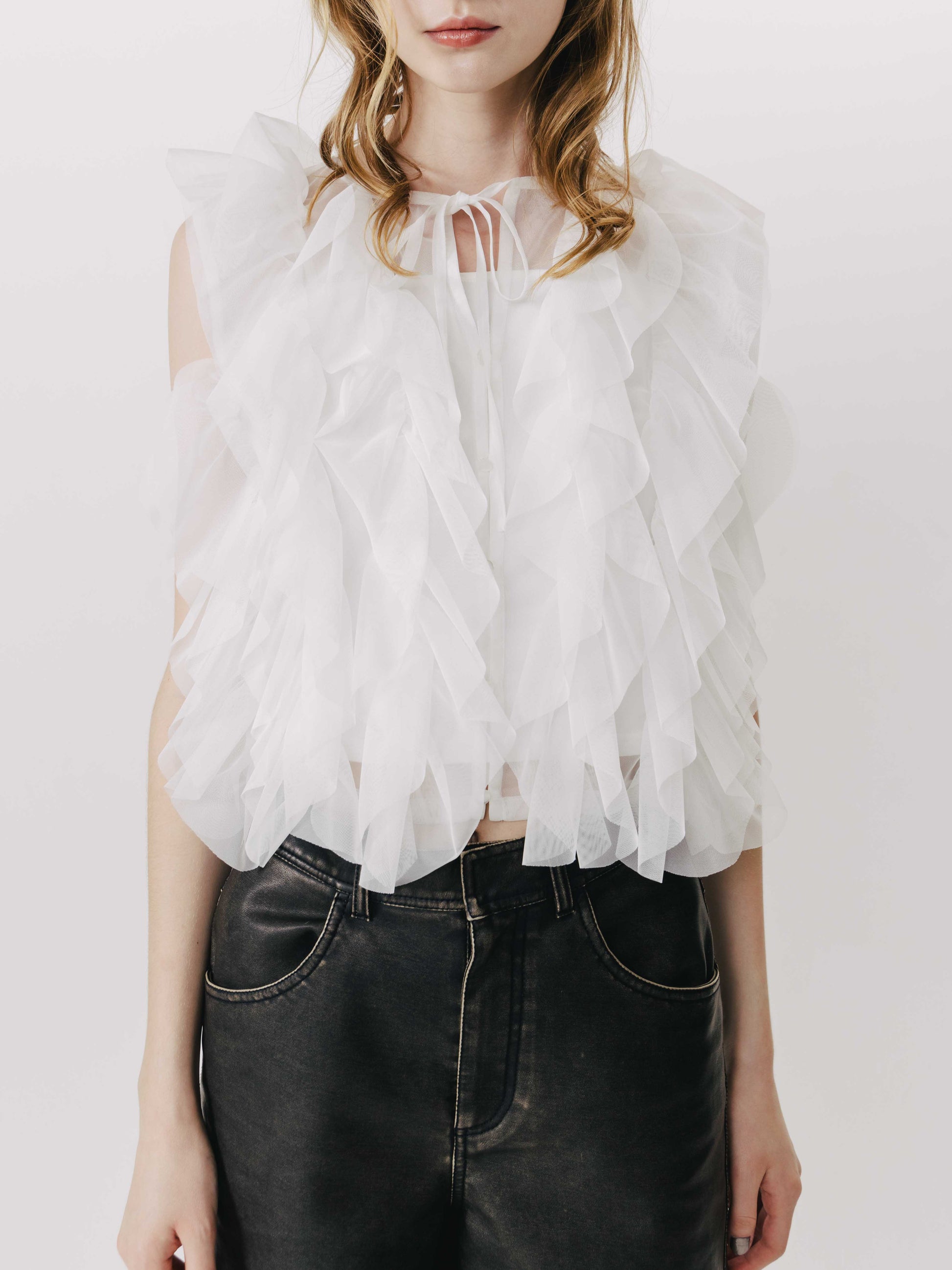 Gardenia tulle frill tops