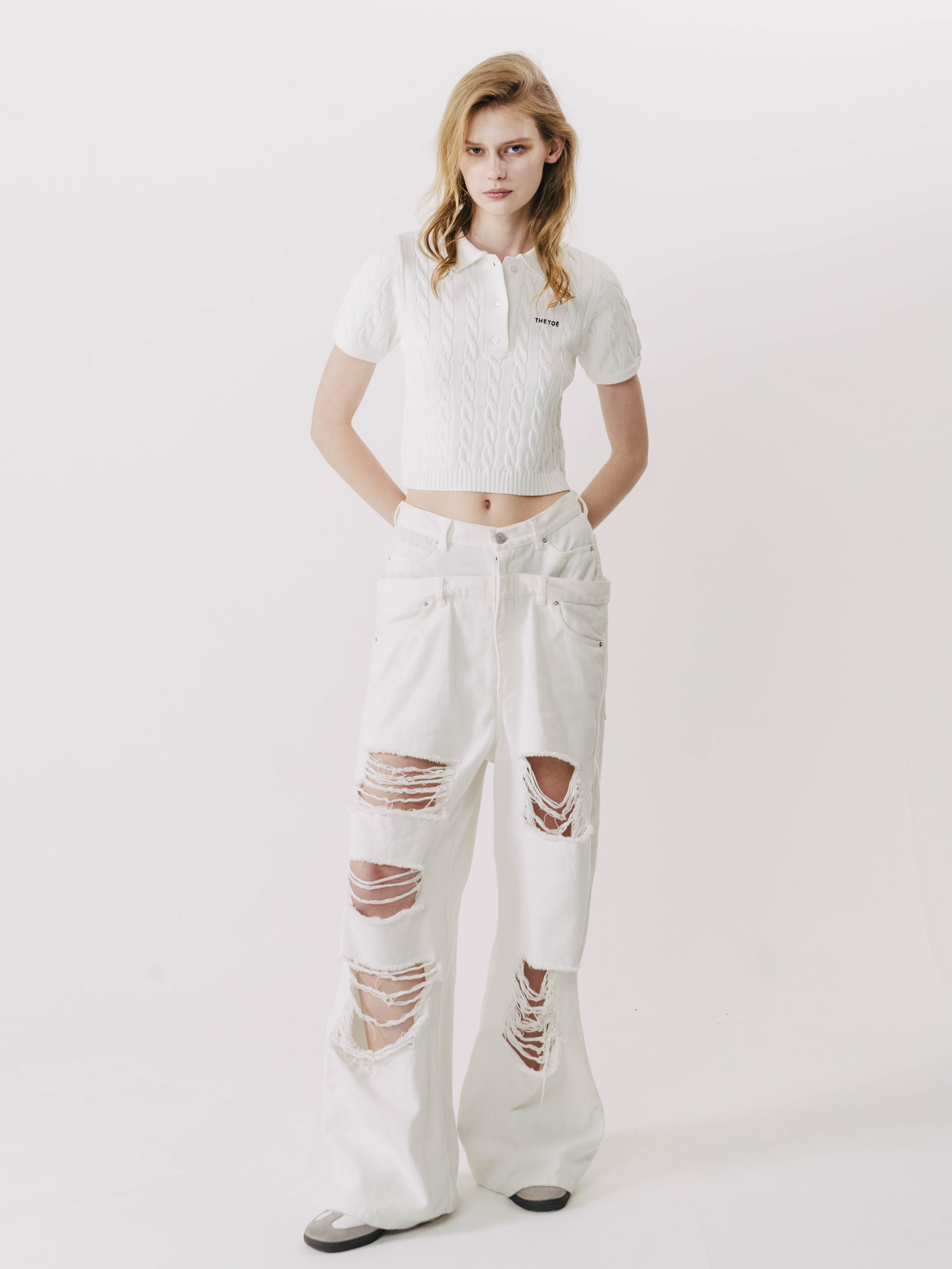Herald short sleeve polo knit – THE TOÉ