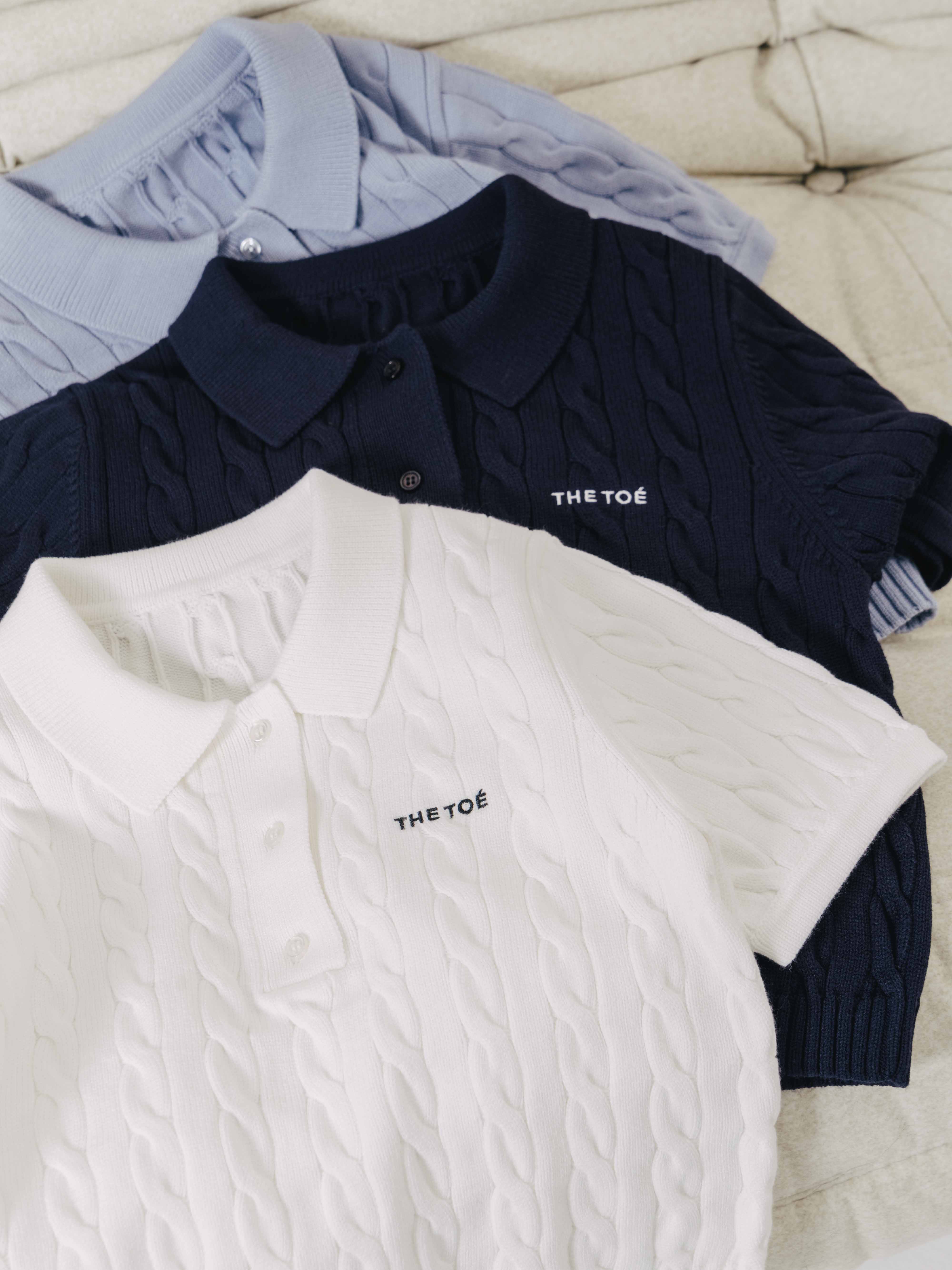 Herald short sleeve polo knit – THE TOÉ