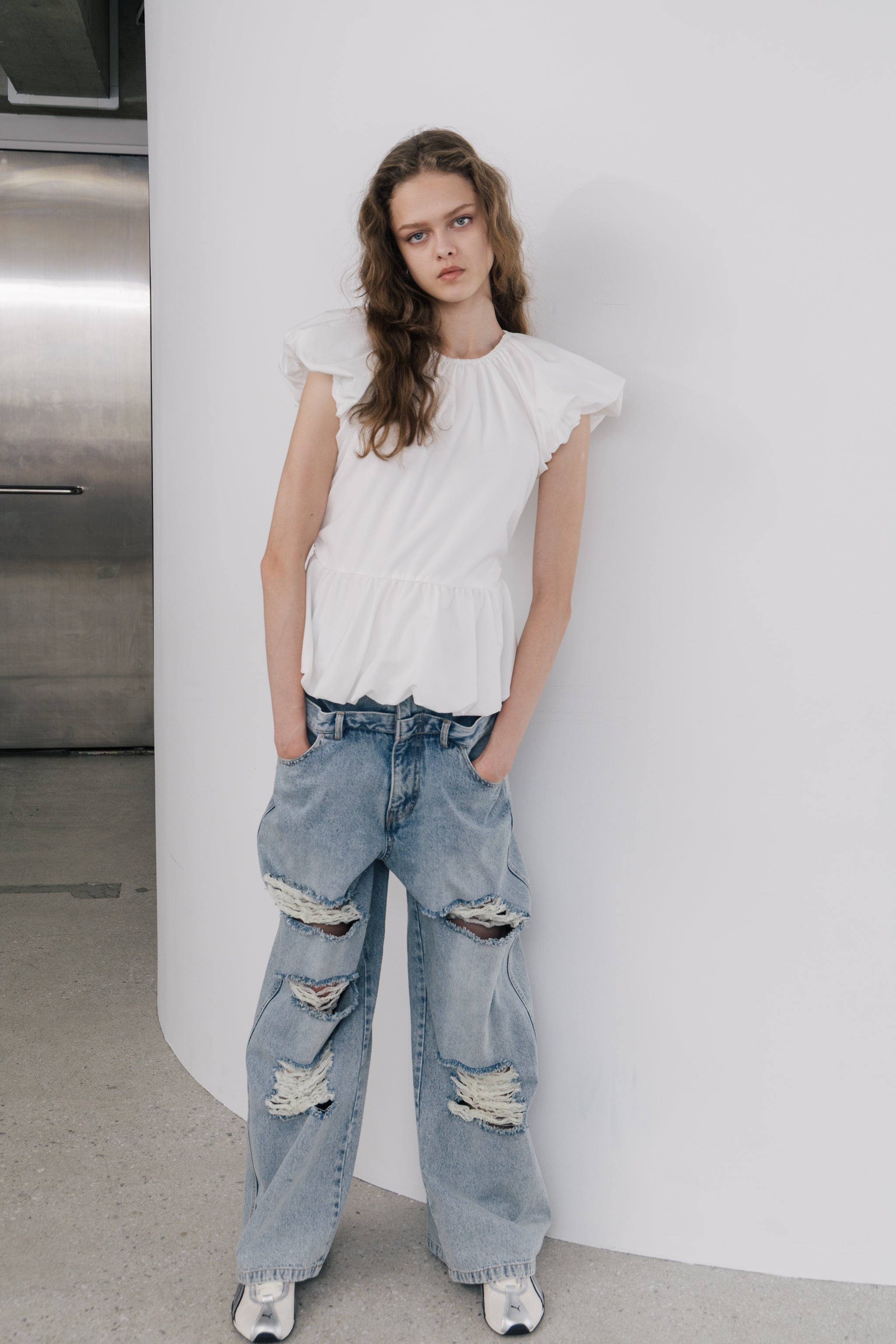 パンツ thetoe Ios Speckled Denim Pants Ios Speckled Denim Pants – THE TOÉ
