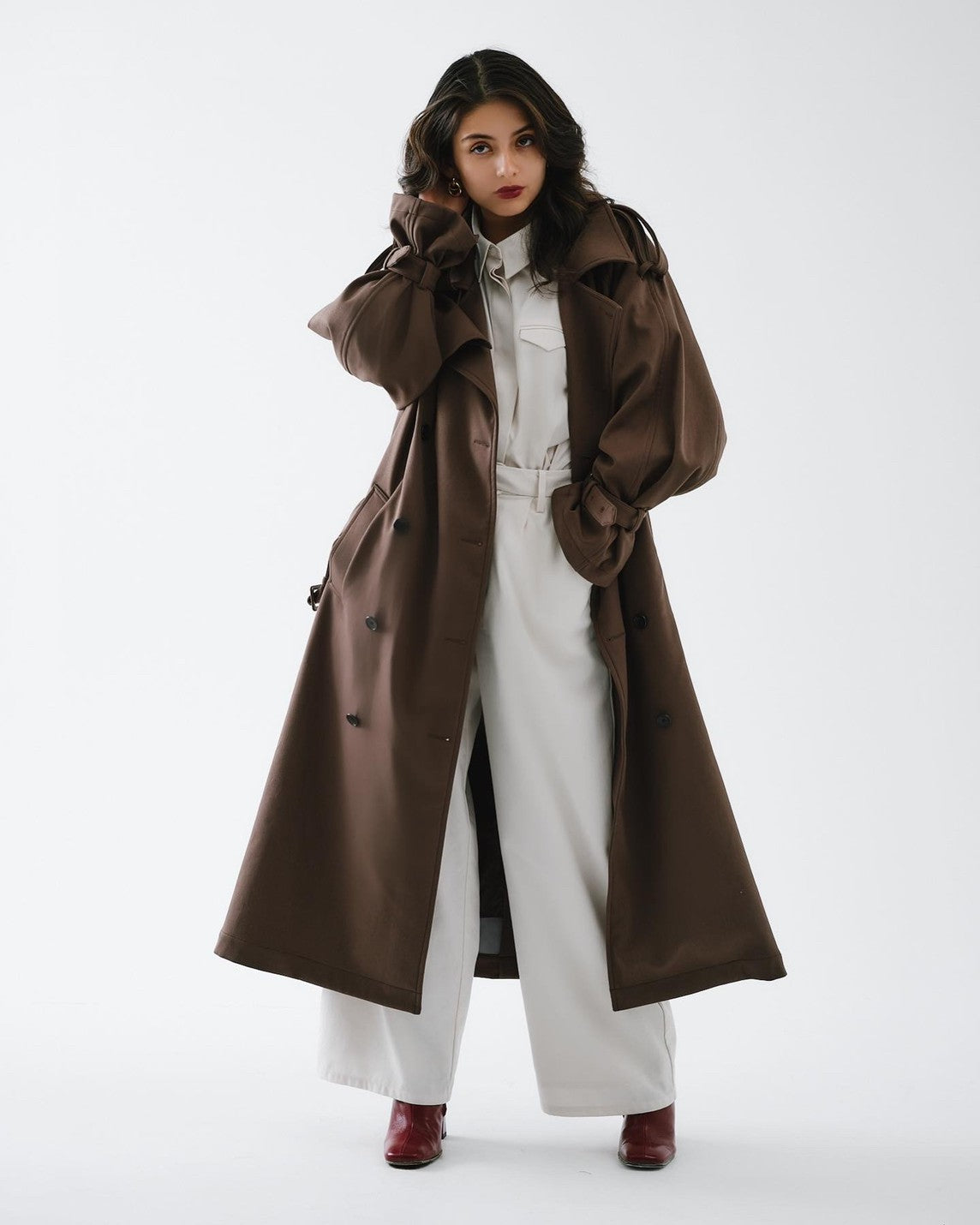 トレンチコートthe toe Avignon trench coat ブラウン